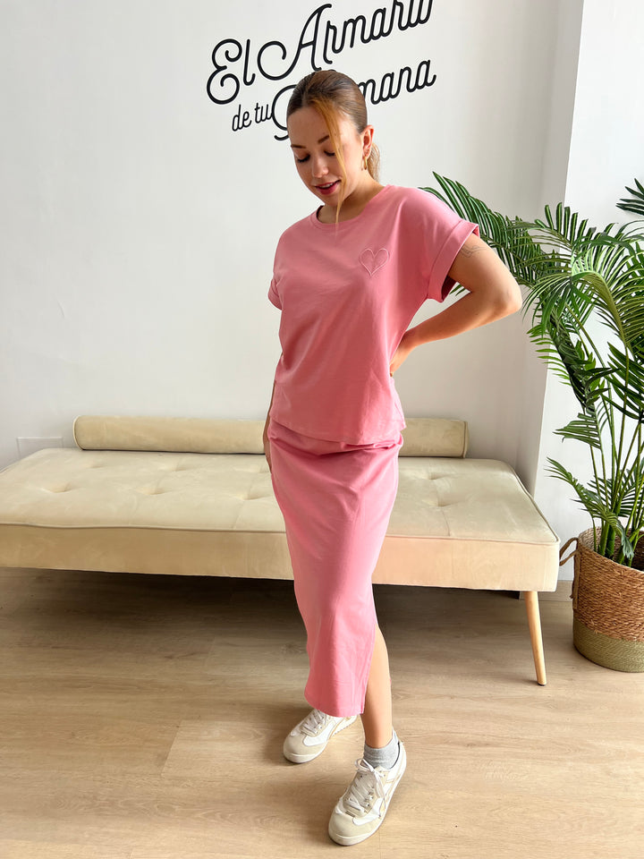 Conjunto Corazón Rosa