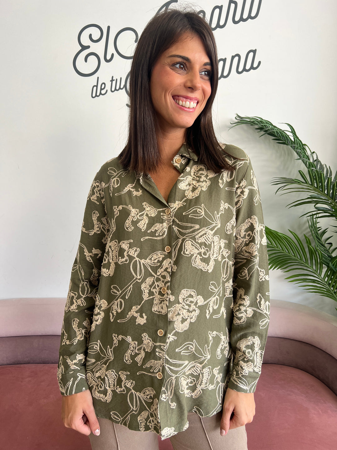 Camisa Alejandra verde militar