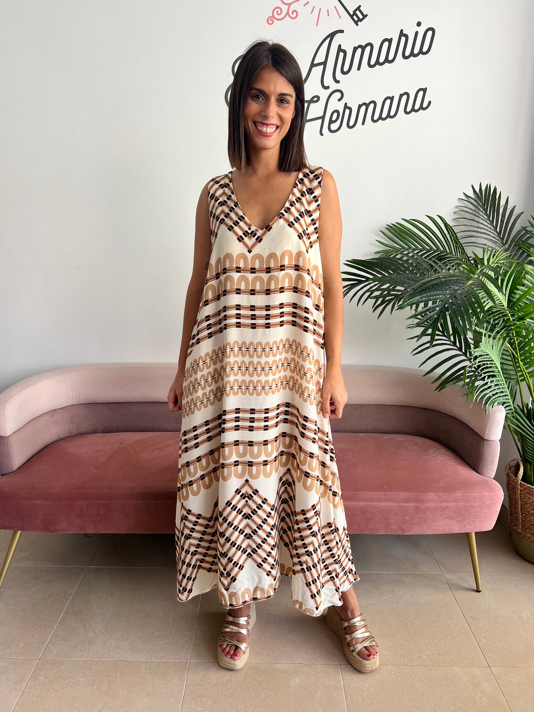 Vestido Tania beige