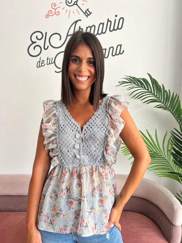 Blusa Lali celeste
