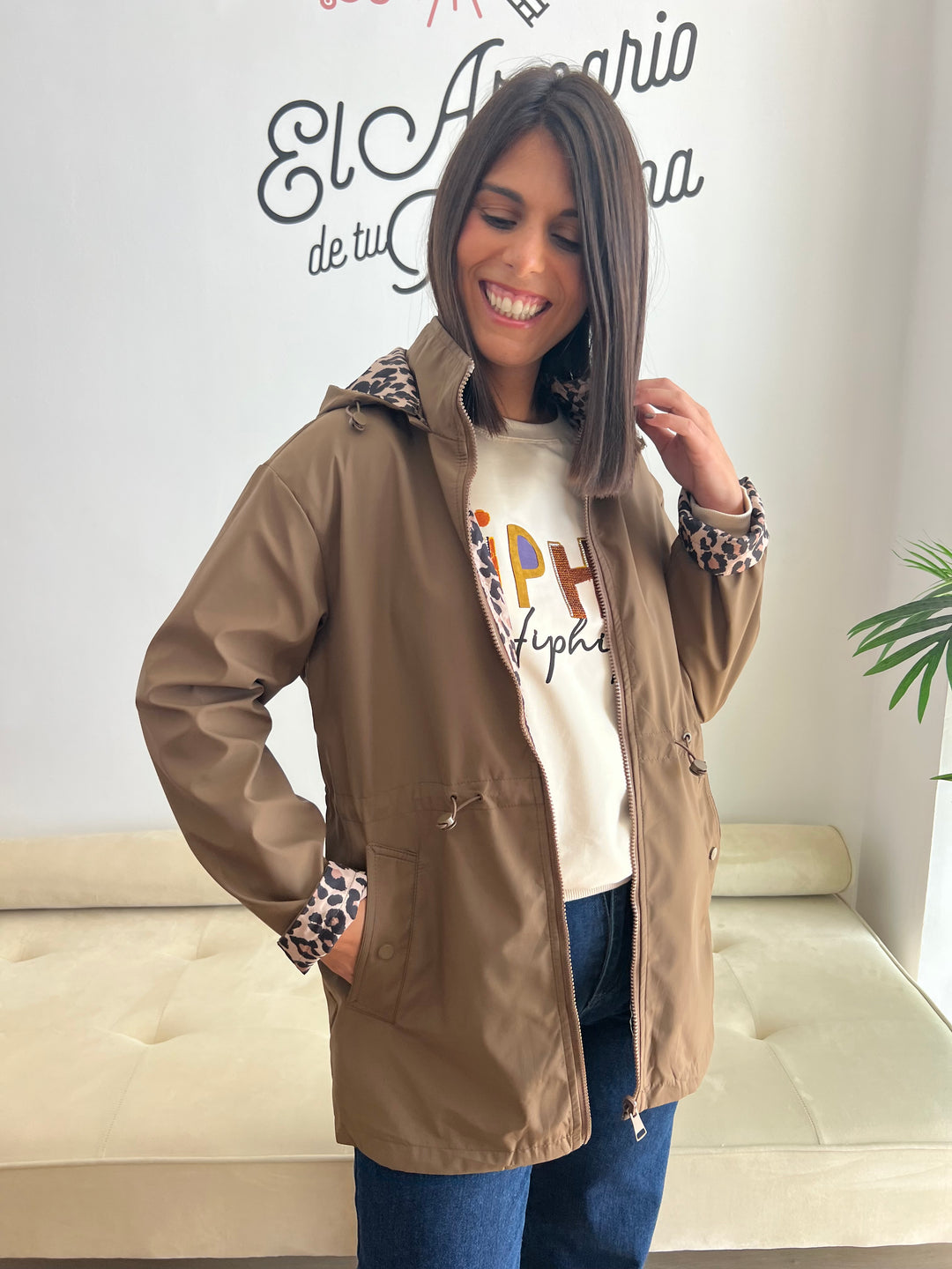 Chaqueta Reversible Leopardo marrón