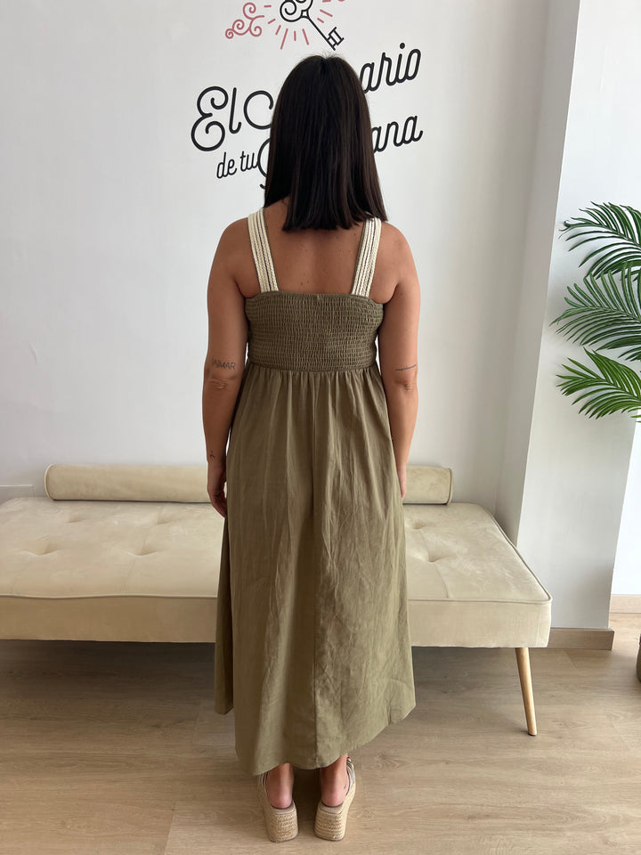 Vestido Tina verde militar