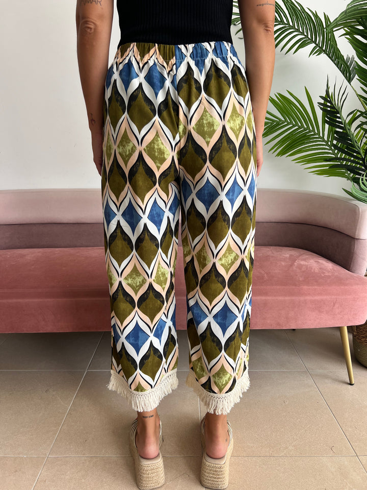 Pantalón Carlota verde y azul