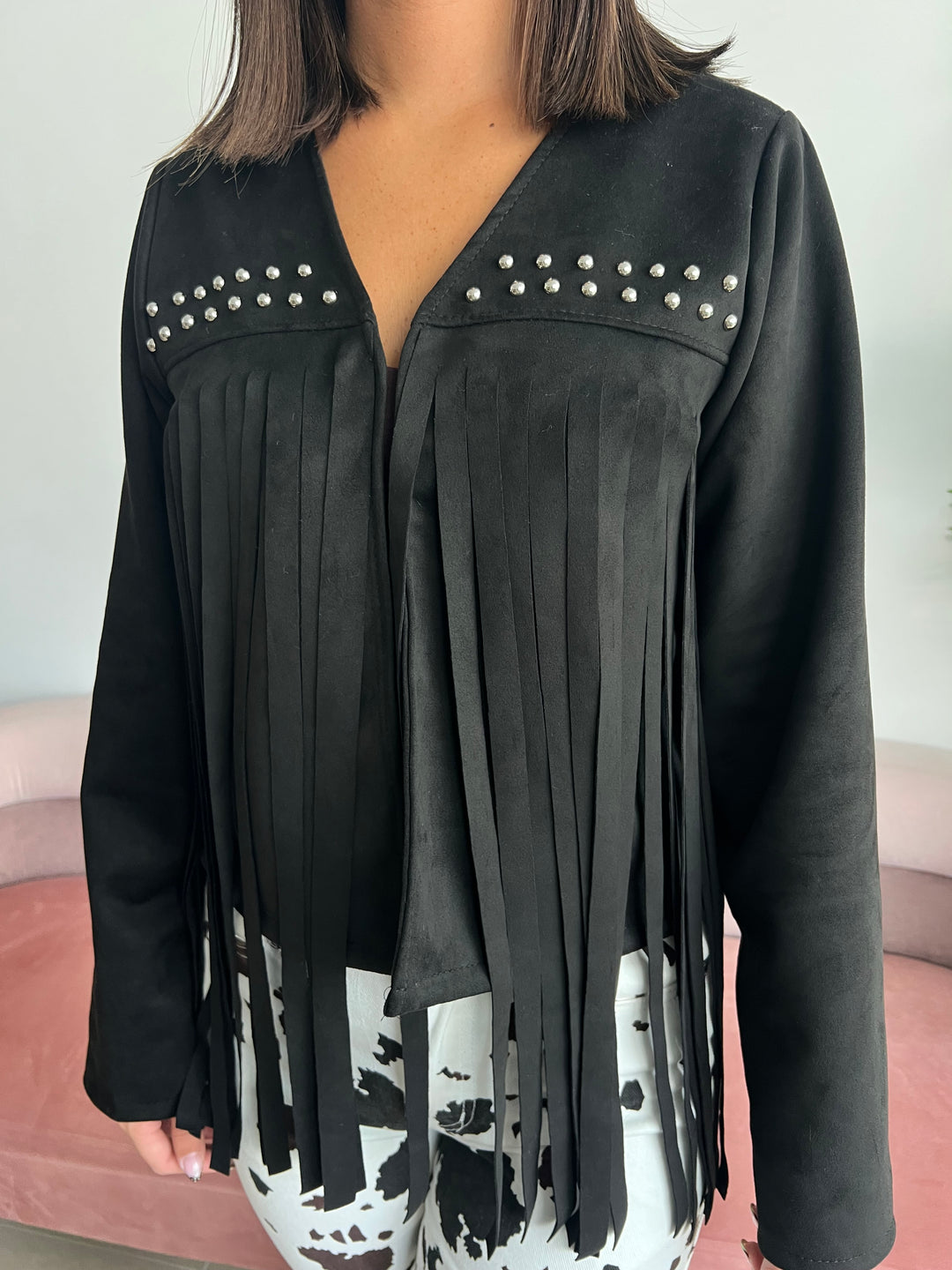 Chaqueta Flecos negro