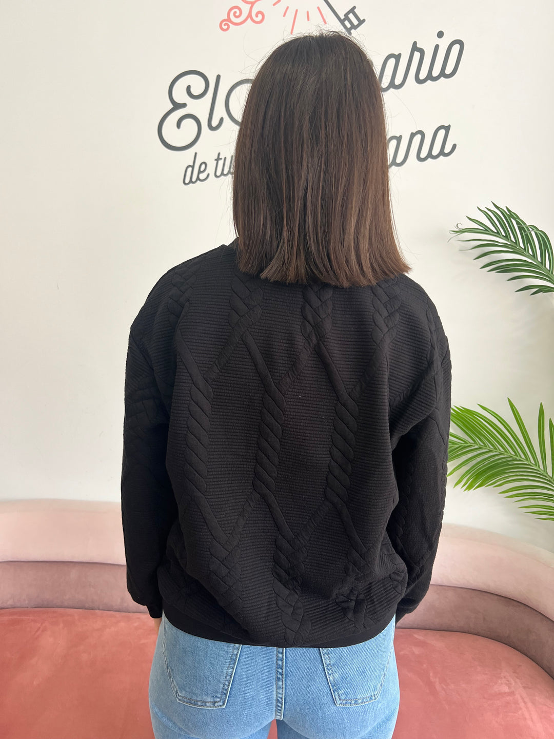 Sudadera Trenza negro