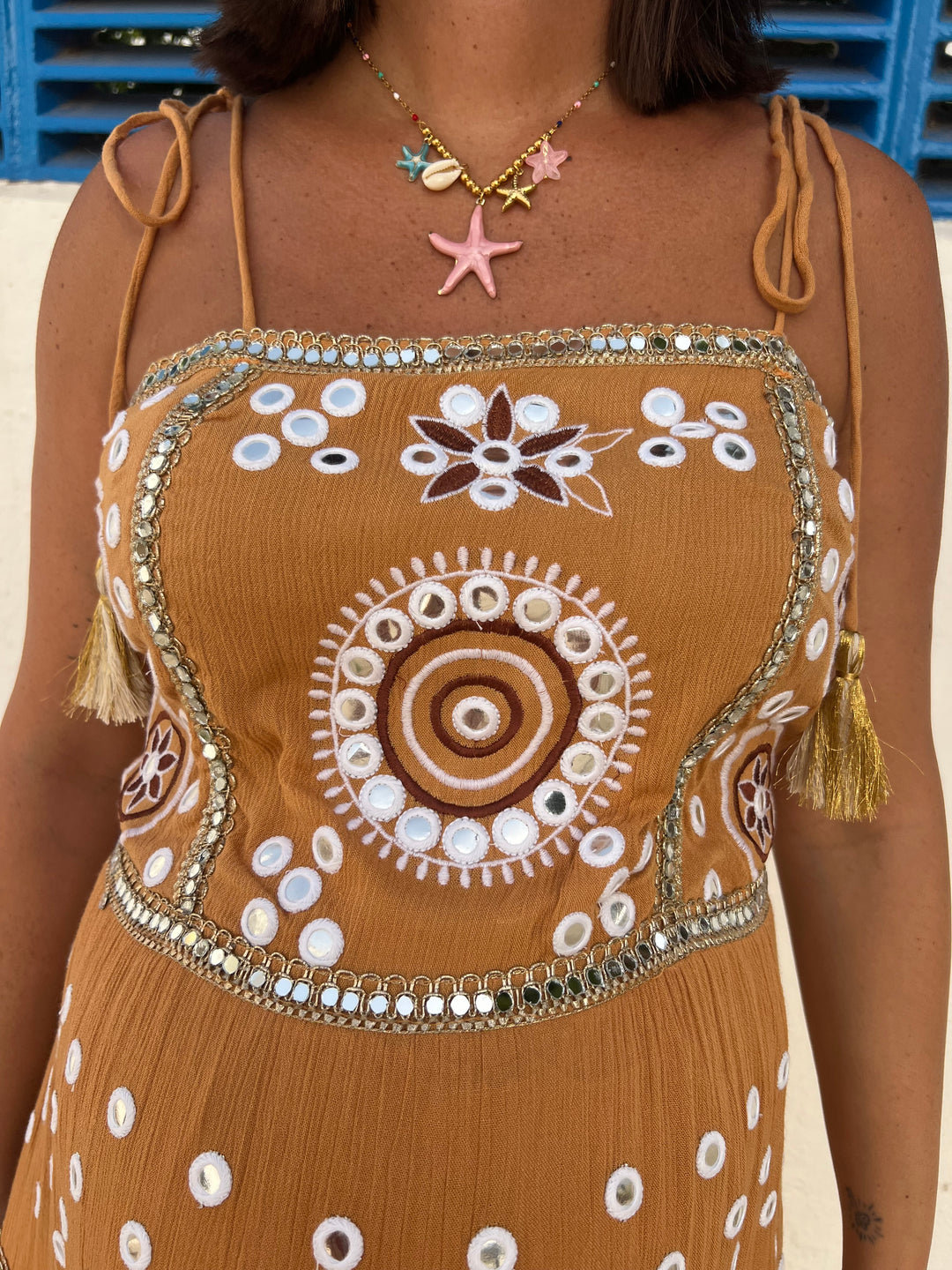 Vestido Boho camel