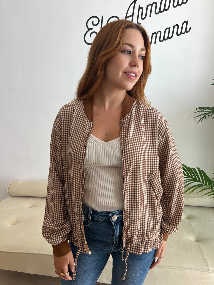 Chaqueta Cuadros marrón