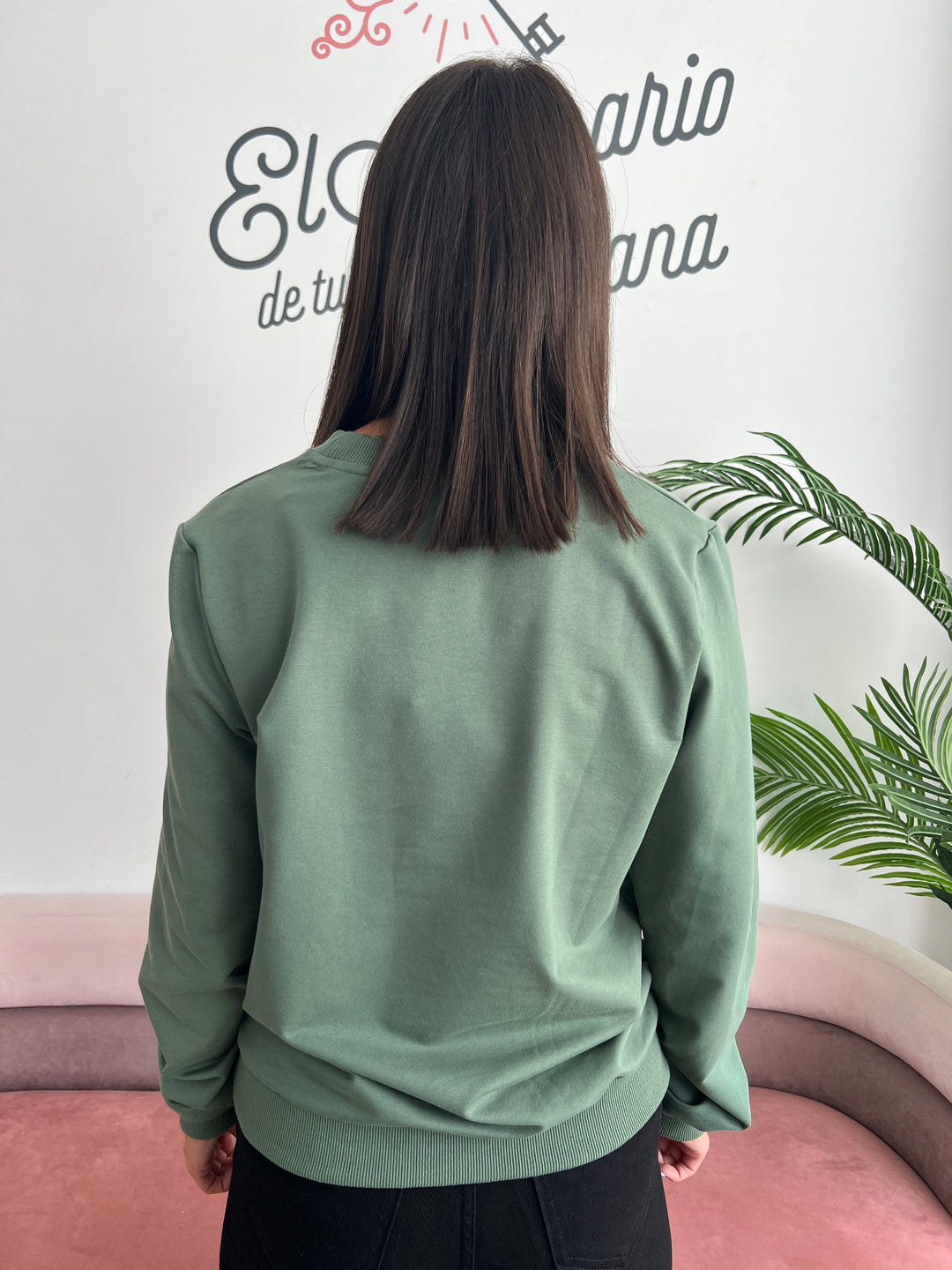 Sudadera Love Print verde