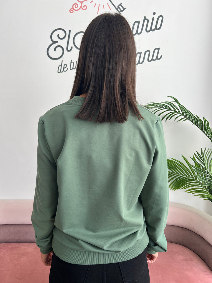 Sudadera Love Print verde