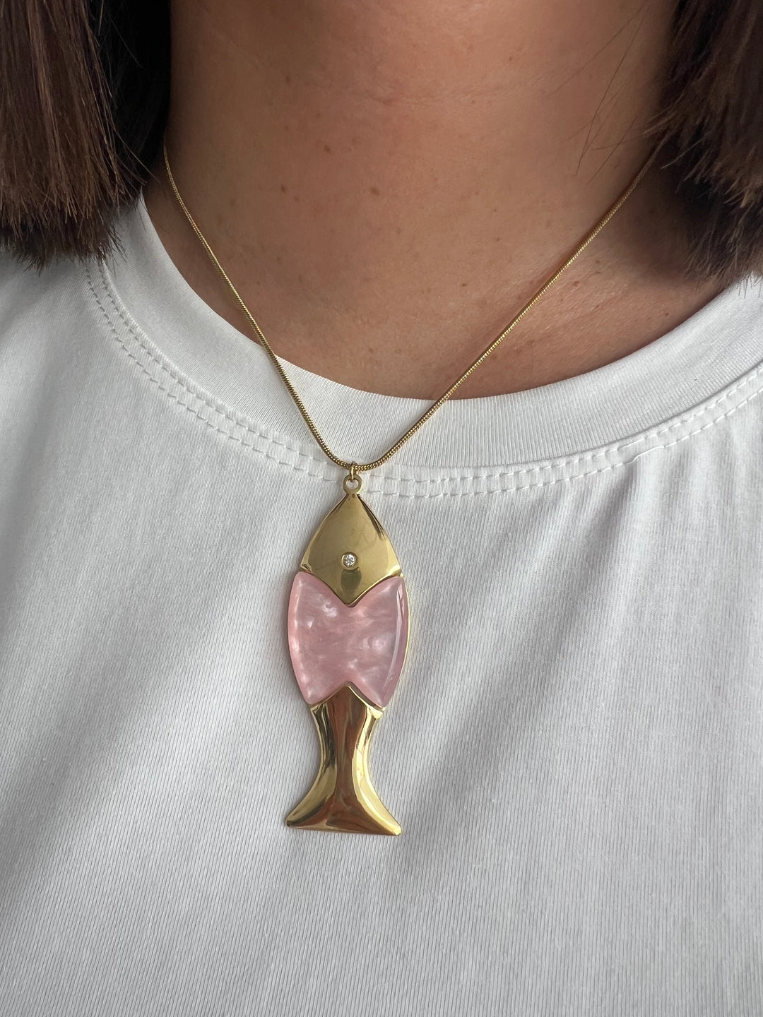 Collar Pez Rosa (acero)