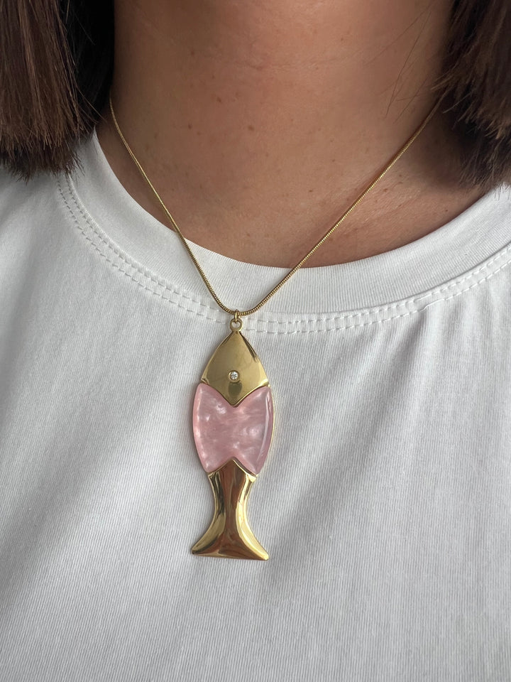 Collar Pez Rosa (acero)