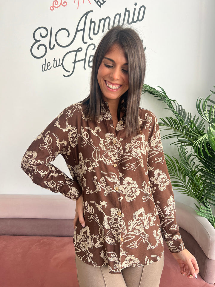 Camisa Alejandra marrón