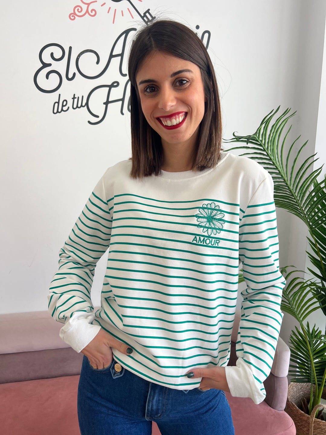 Sudadera Rayas verde