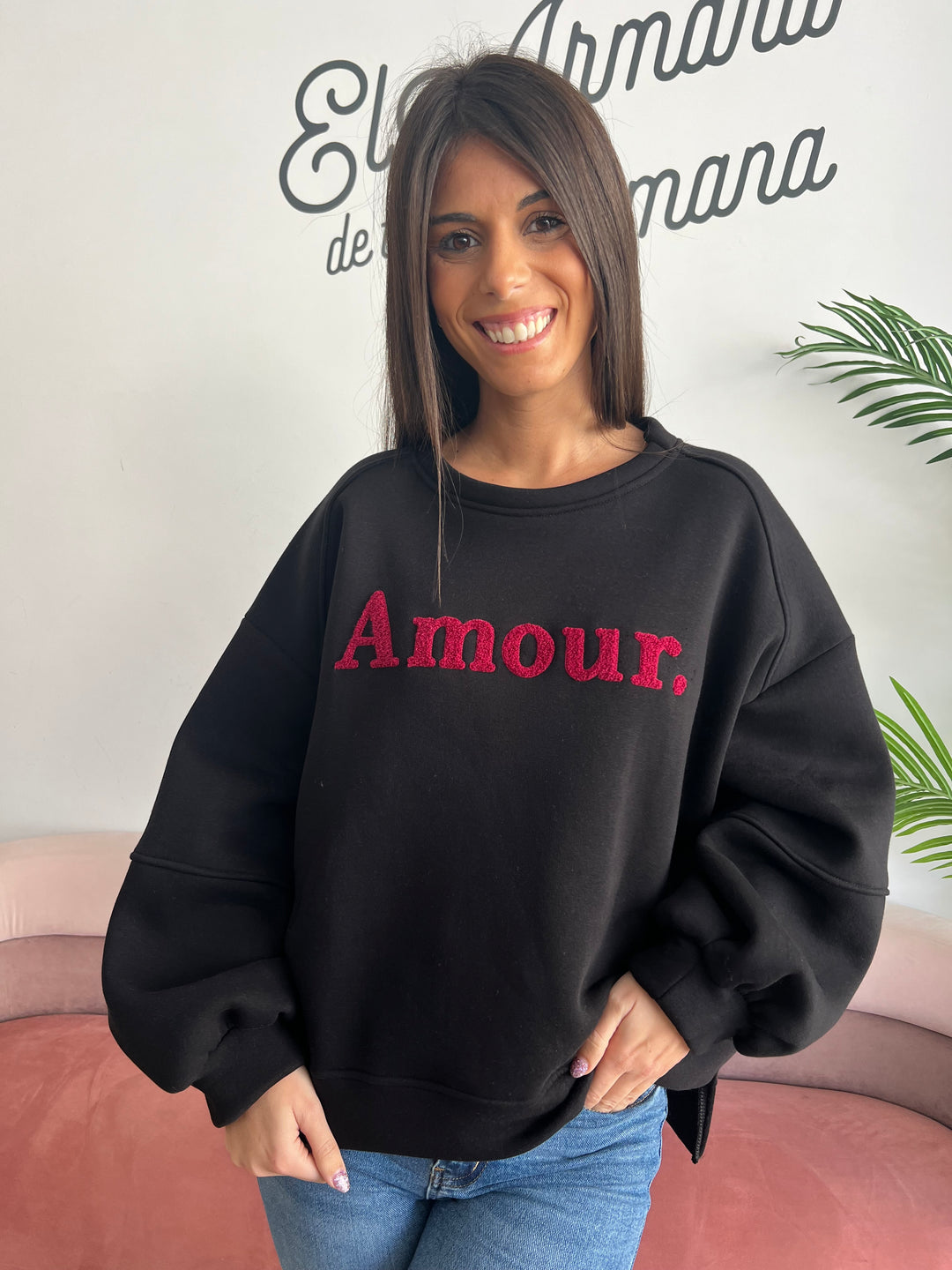 Sudadera Amour negro