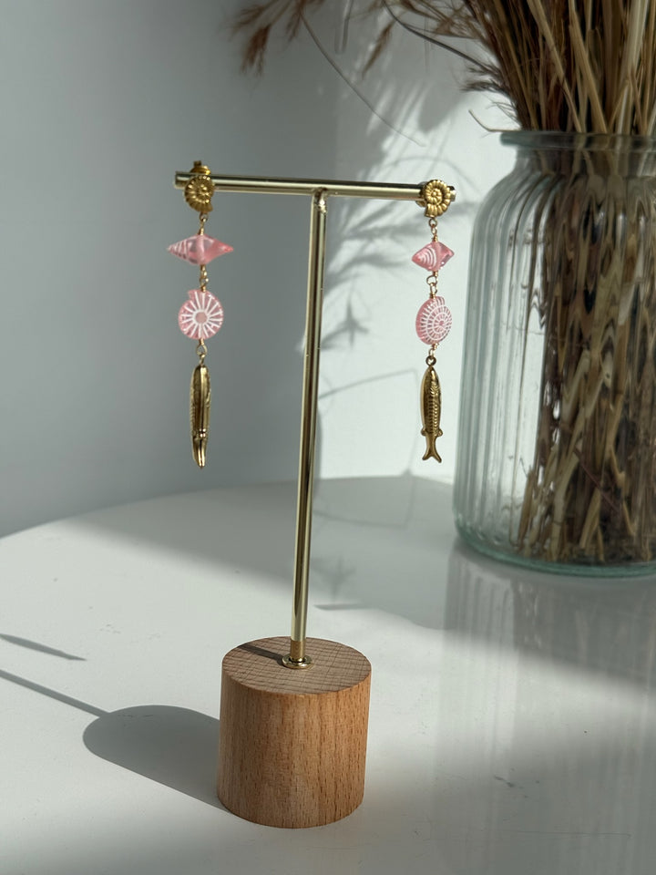 Pendientes Aura Rosa (acero)