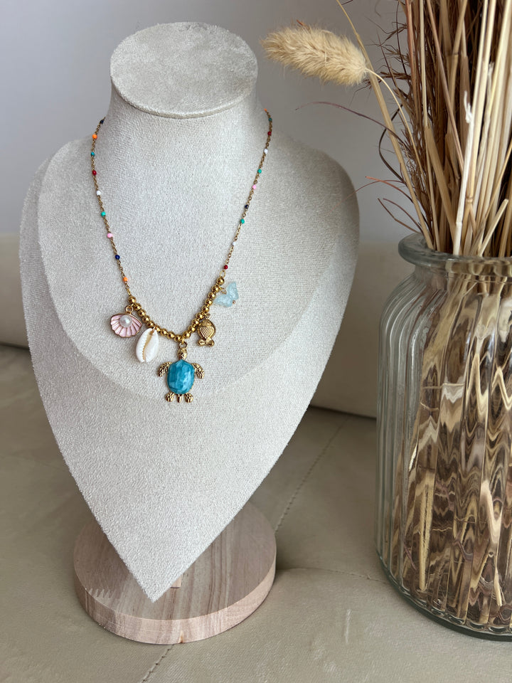 Collar Tortuga Azul (acero)