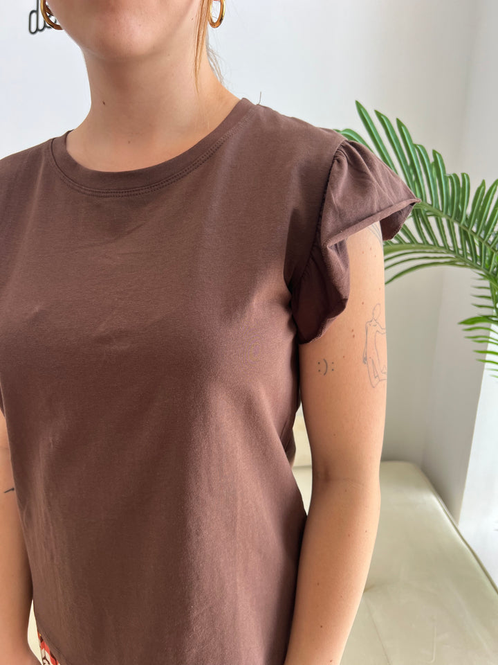 Camiseta Volante marrón