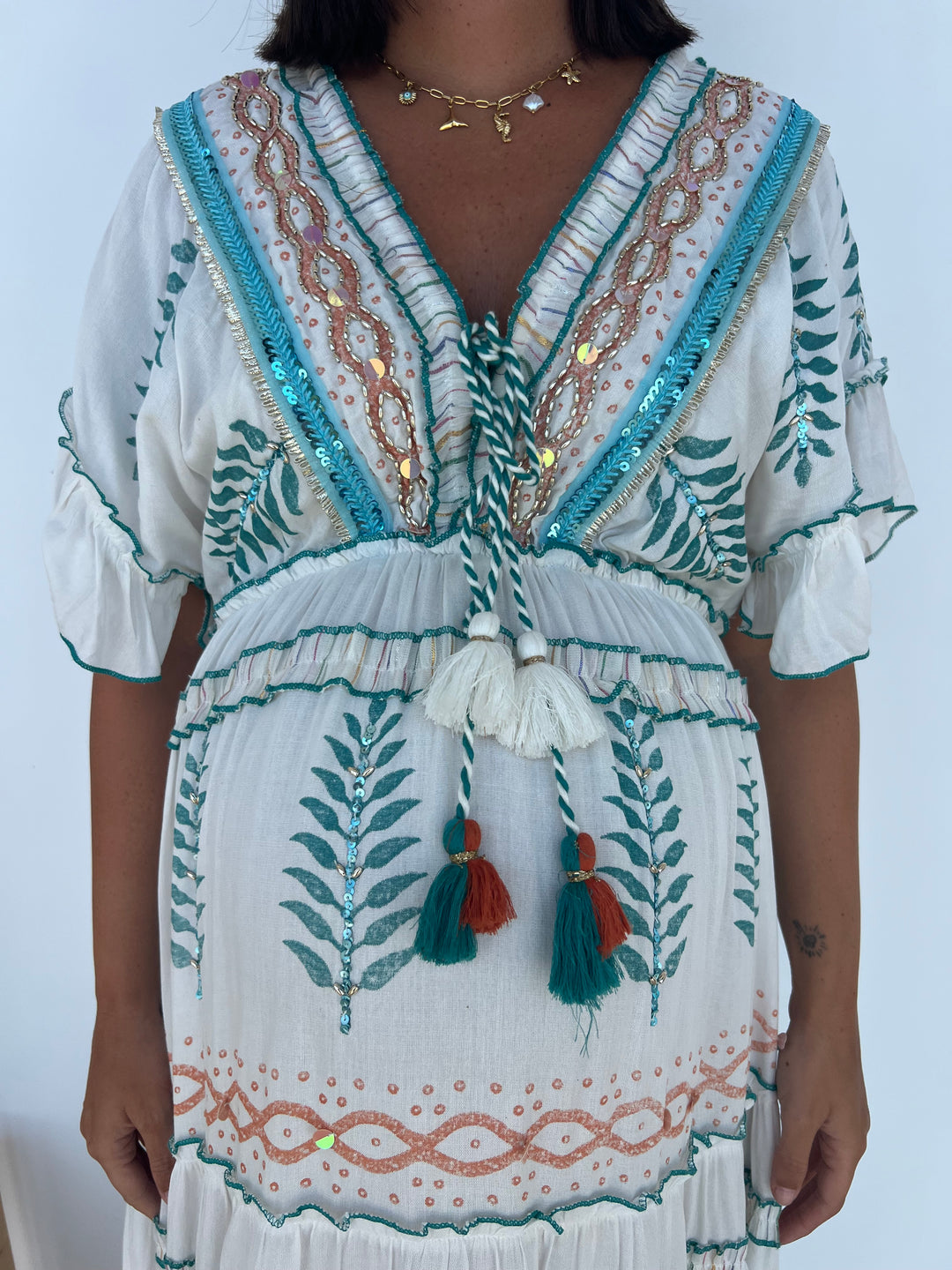 Vestido Mahira turquesa