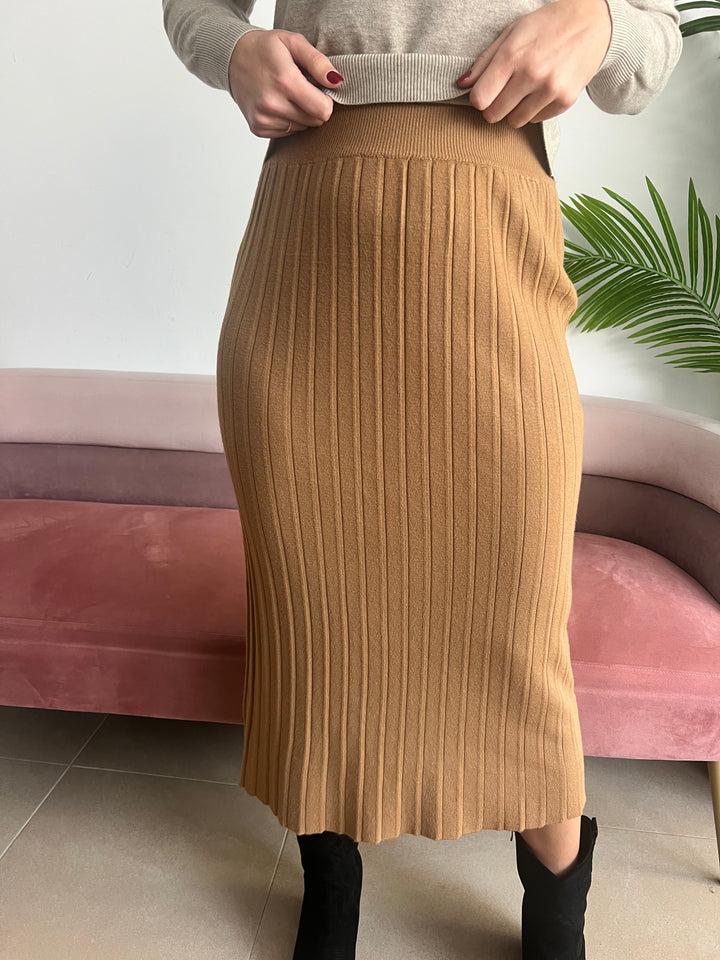 Falda Elisa camel