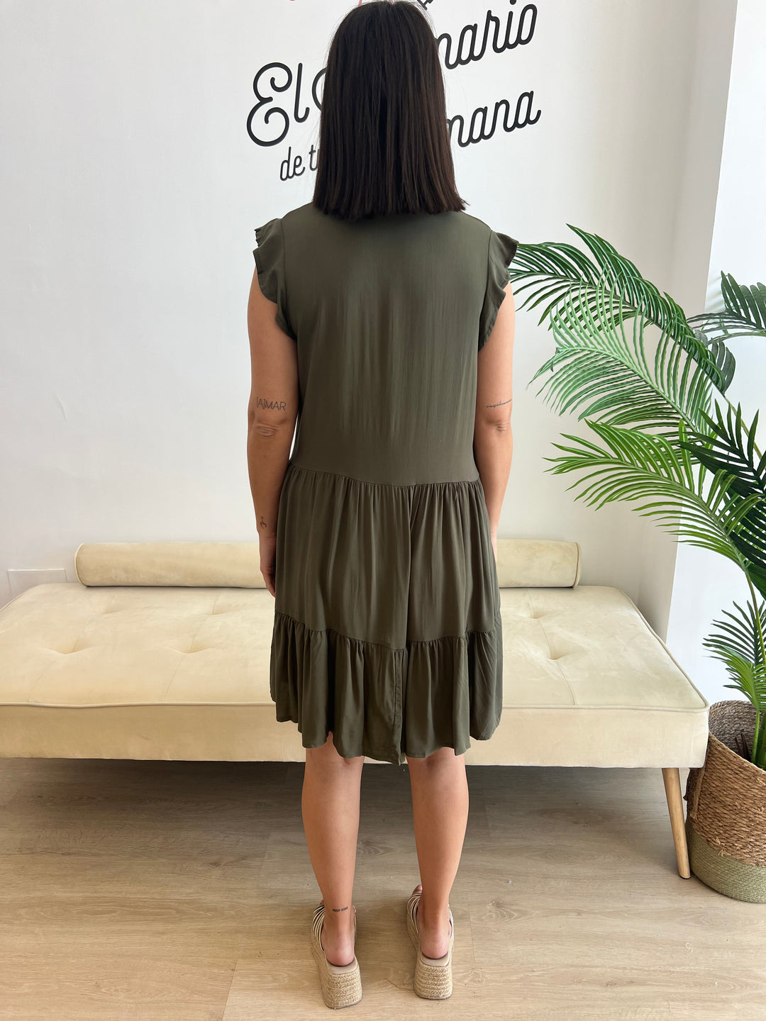 Vestido Sheila verde militar