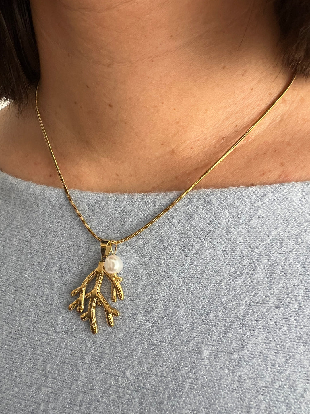 Collar Coral perla (acero)