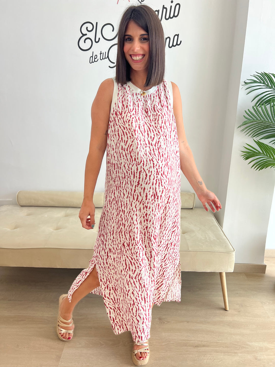 Vestido Evelyn rojo-rosado
