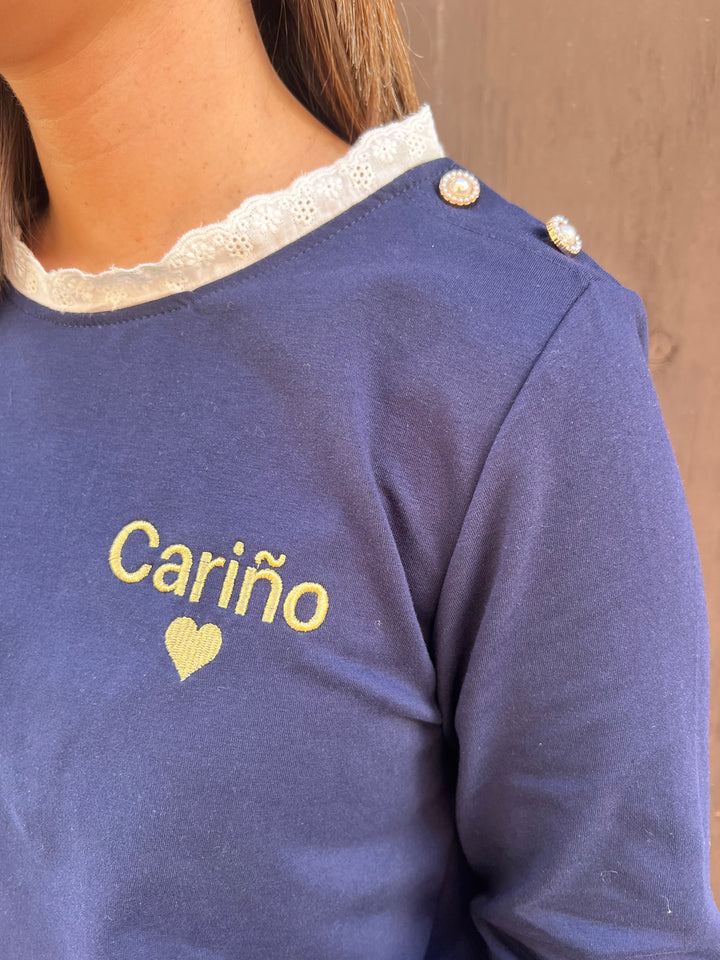 Sudadera Cariño azul marino