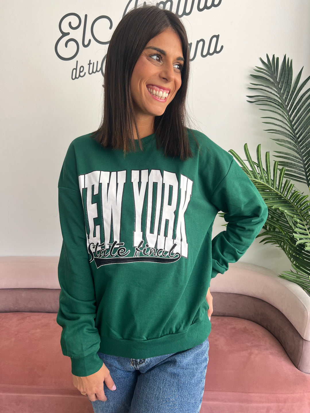 Sudadera New York verde