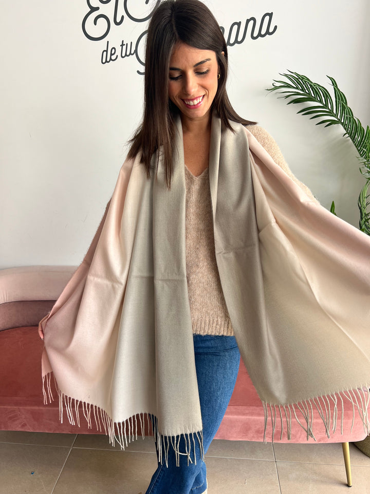 Bufanda Degradada verde-rosa