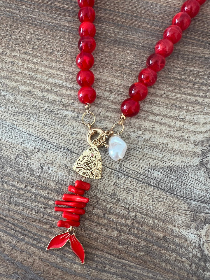 Collar Bone rojo (no acero)