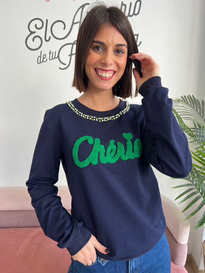 Sudadera Cherie azul marino