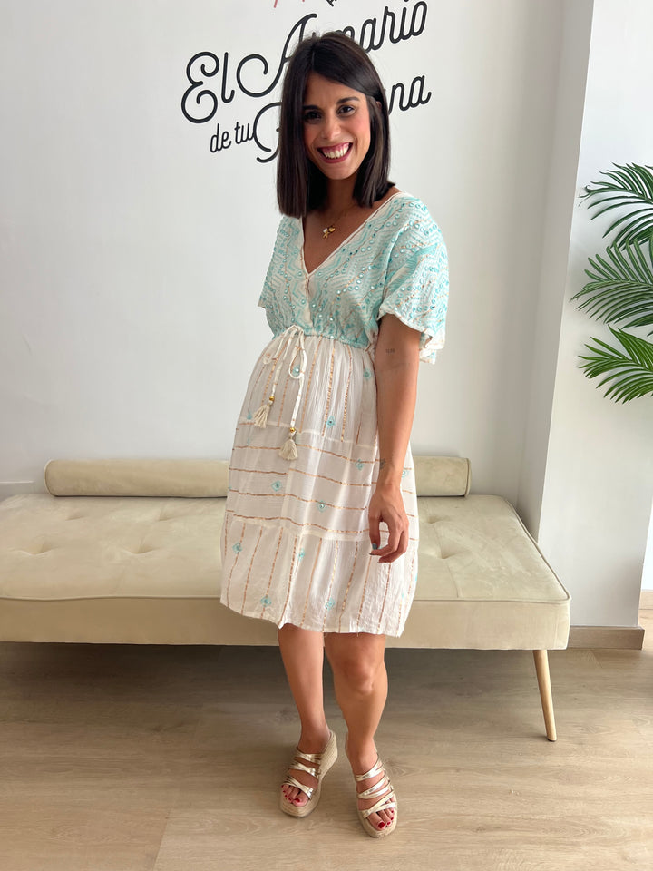 Vestido Cabo turquesa