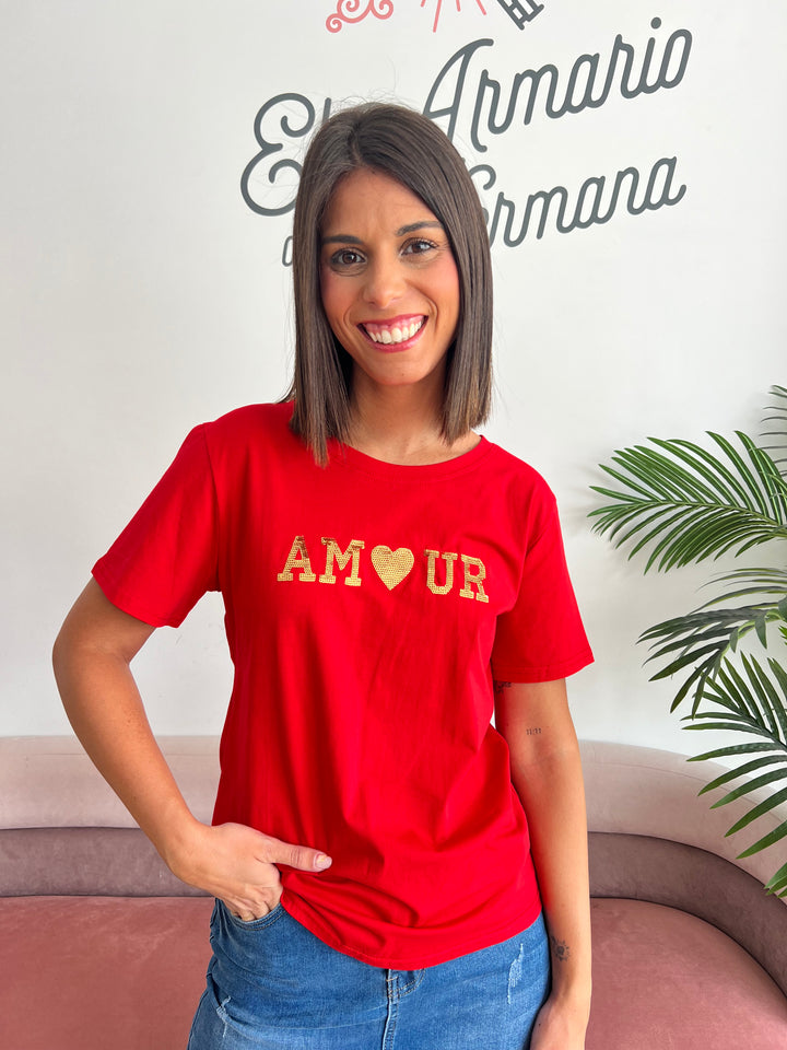 Camiseta Amour rojo