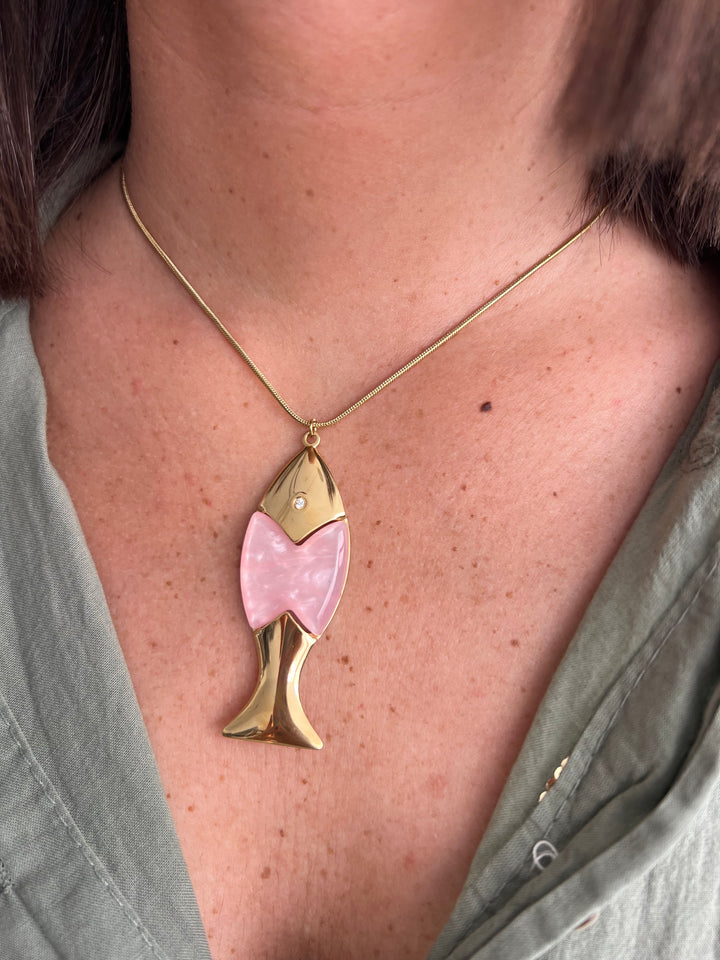 Collar Pez Rosa (acero)