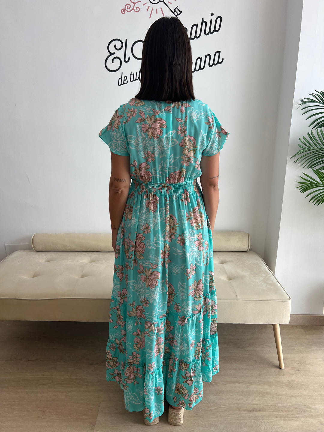 Vestido Jaione turquesa