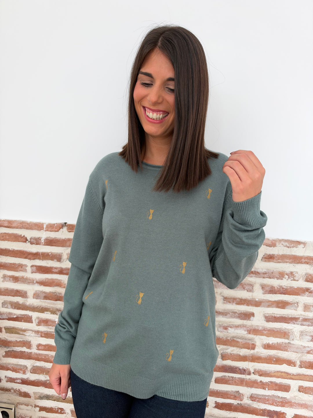 Jersey Gatos aguamarina