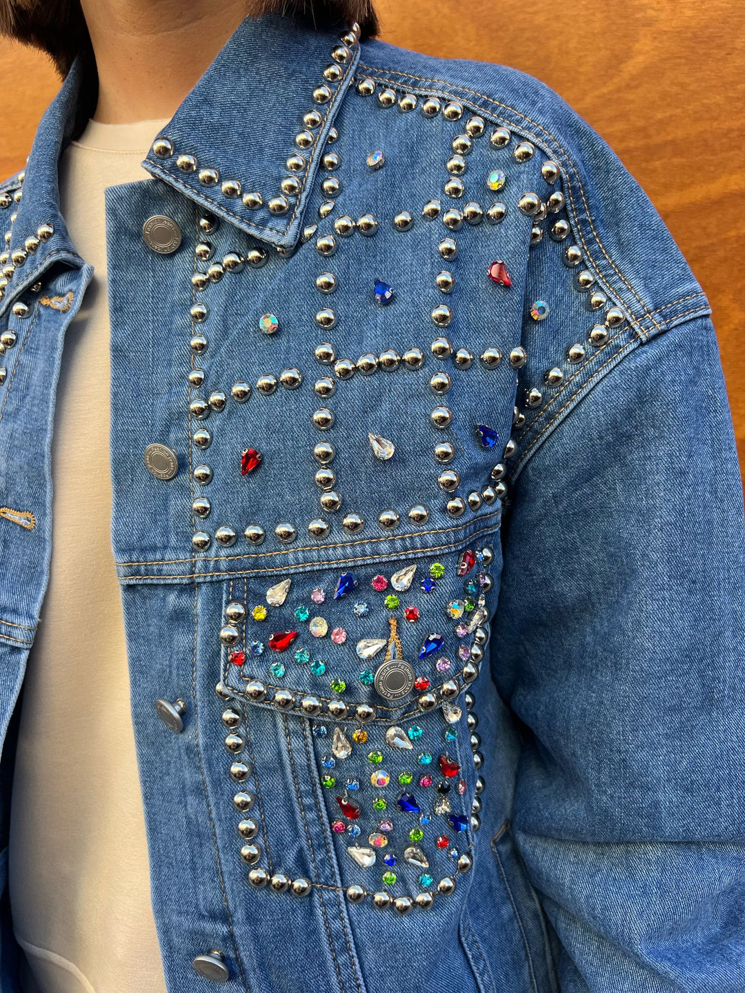 Chaqueta Tachas plata