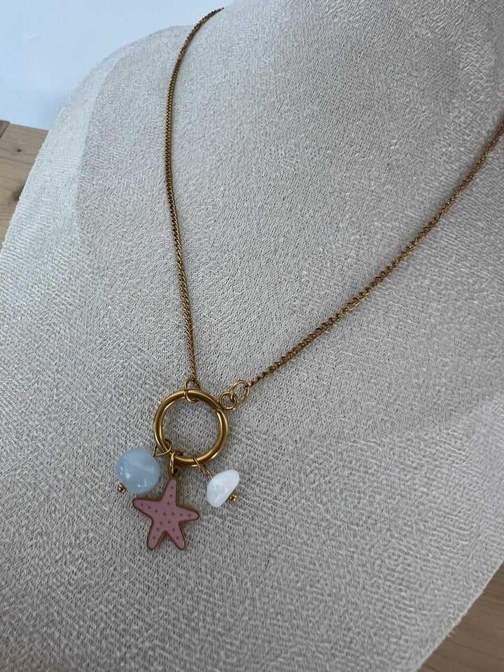 Collar Marina rosa (acero)