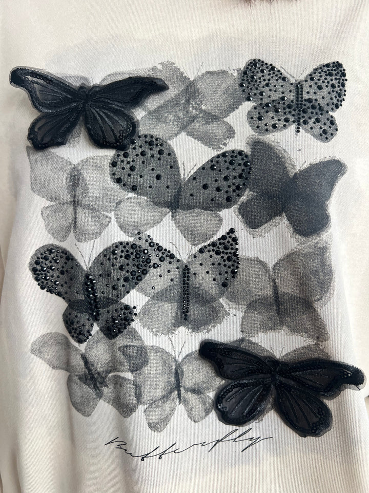 Sudadera Butterfly beige