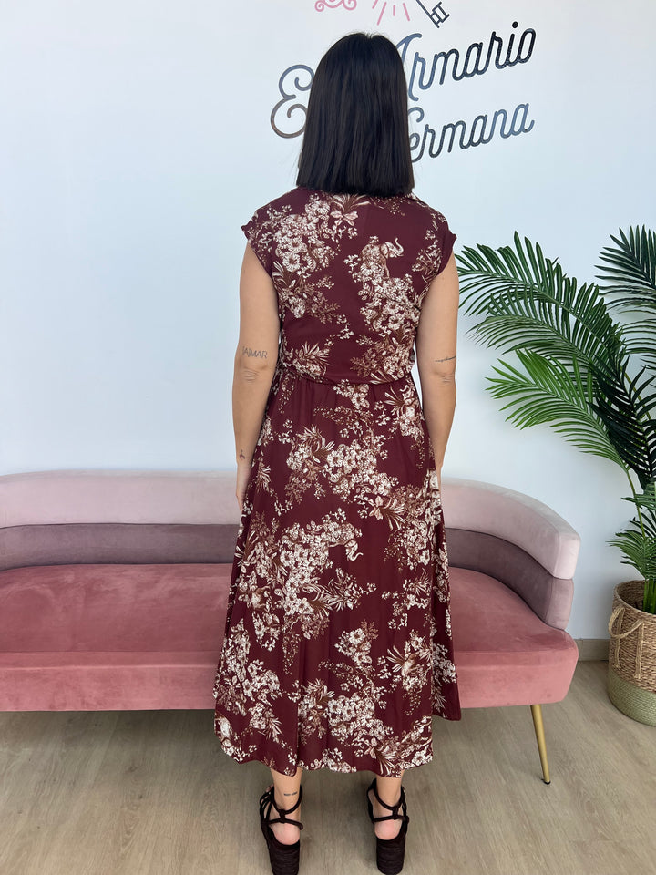 Vestido Flori Burdeos