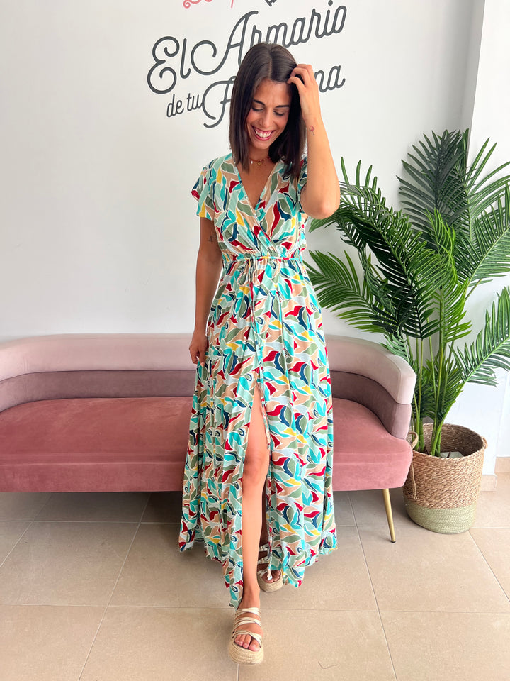 Vestido Yoly aguamarina