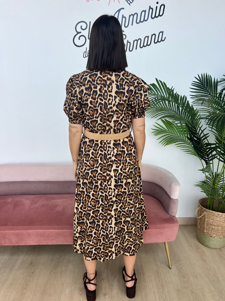 Vestido Print camel