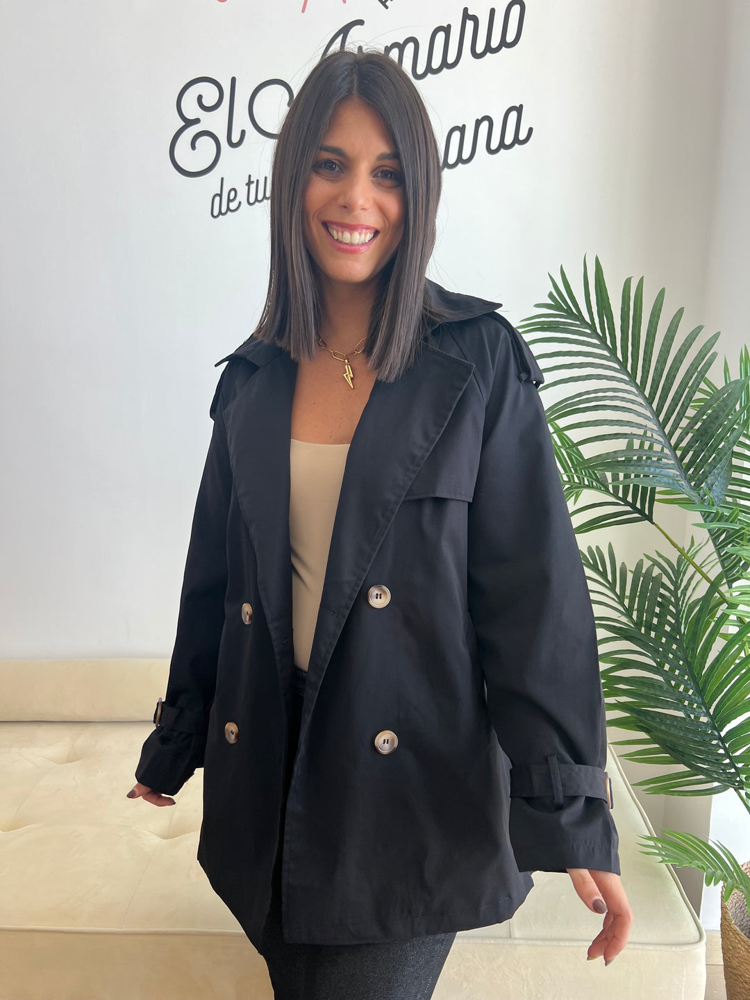 Chaqueta Gabardina negro