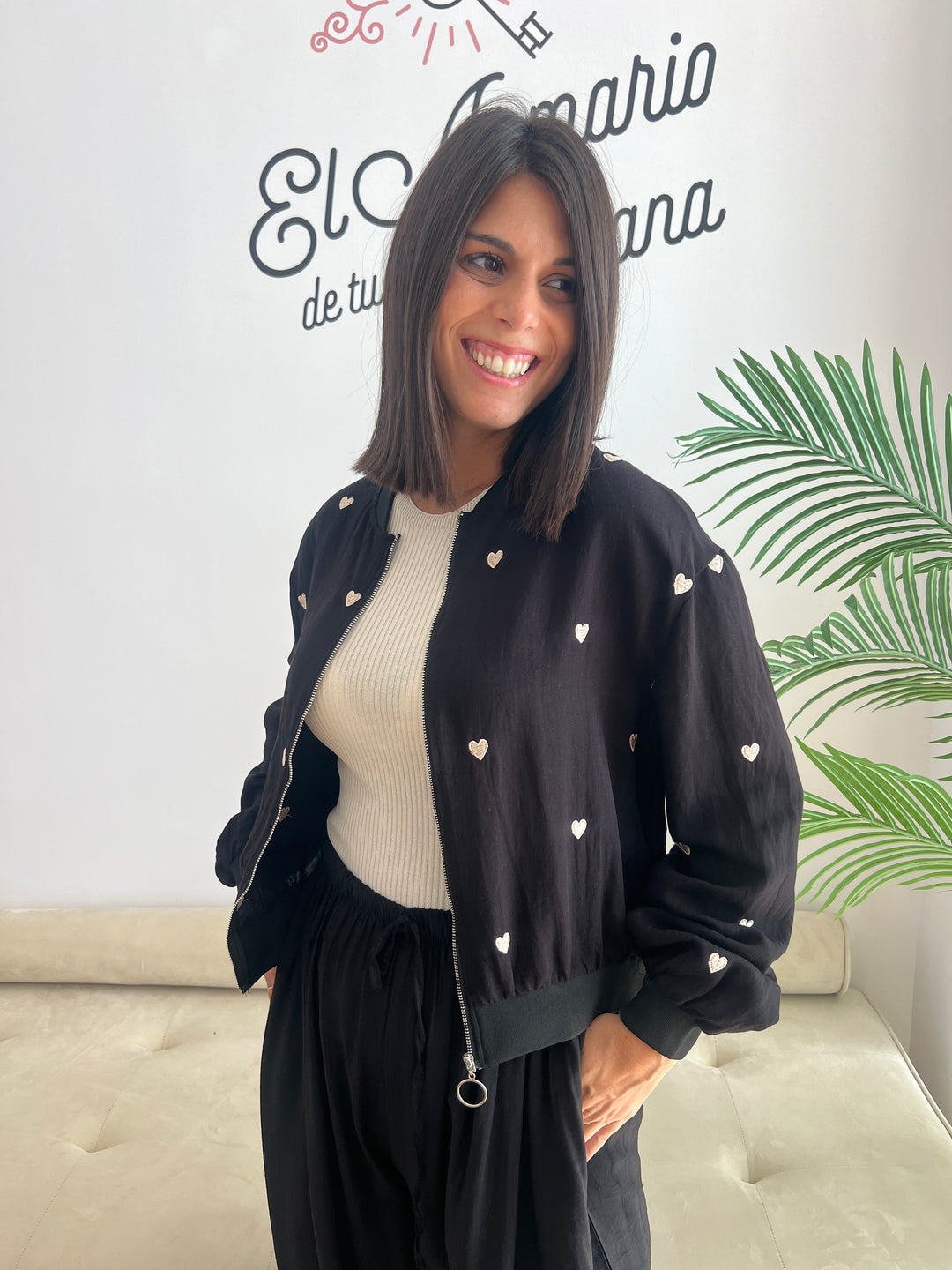 Chaqueta Corazones negro
