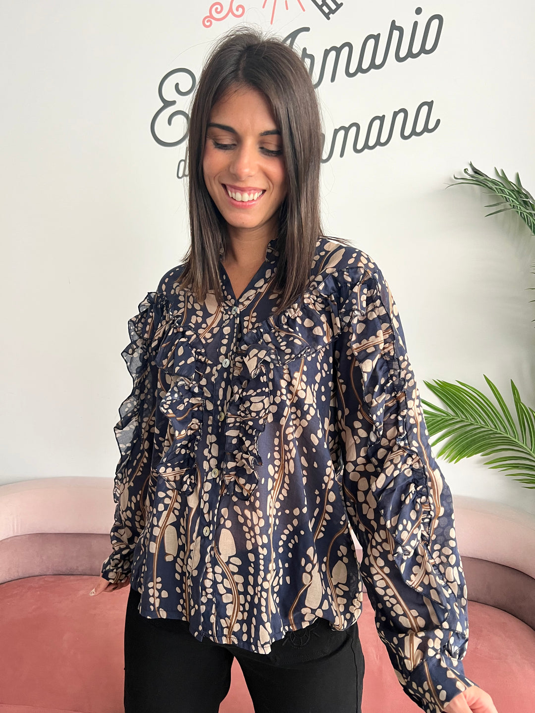 Camisa Carina azul marino