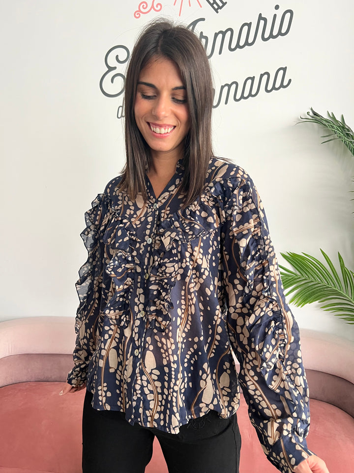 Camisa Carina azul marino