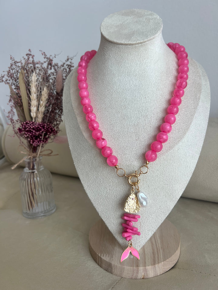 Collar Bone fucsia (no acero)