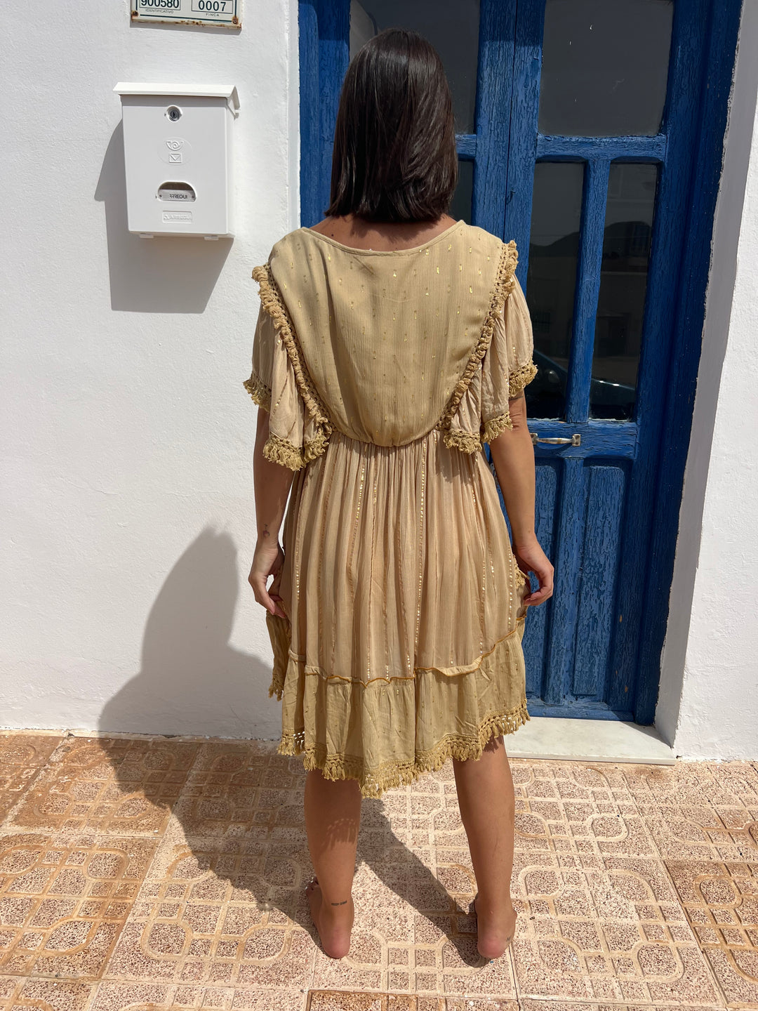 Vestido Sicilia beige oscuro
