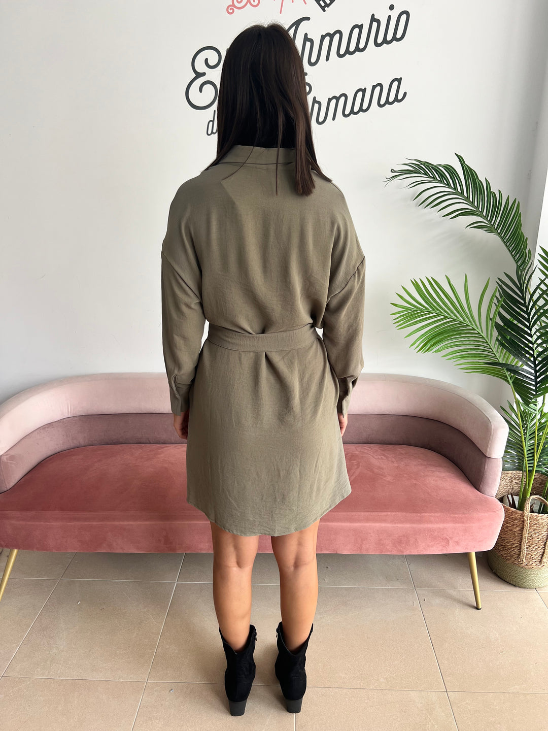 Vestido Chema verde militar