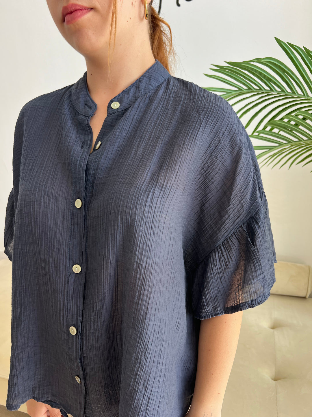 Camisa Sara azul marino